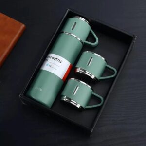 TOYASH 500ml Double Wall Stainless Steel Vacuum Insulated Bottle & Cup Gift Set – Hot & Cold