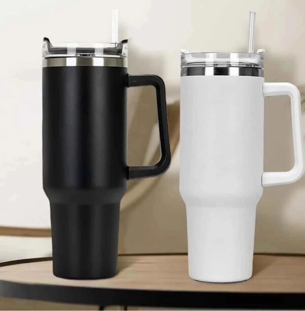 TOYASH 1200mL Stainless Steel Insulated Tumbler Handle & Straws Included Keeps Drinks Hot & Cold Cup Holder Friendly