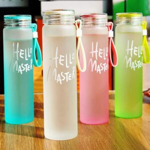 TOYASH 420ml Hello Master Glass Water Bottle – Premium, Stylish & Durable for Home, Office, Gym & Travel (Set of 1, Random Color)