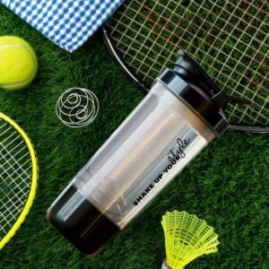 MUSCLE HORN 600mL Leakproof Protein Shaker BPA-Free with Storage & Blender Ball