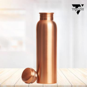TOYASH Pure Copper Lacquer Coated Water Bottle 1 Litre | BPA Free & Non-Toxic | Leak Proof Office Bottle, Gym, Yoga, Home/Kitchen, Hiking/Trekking, Travel Bottle-PLAIN